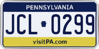 PA license plate JCL0299