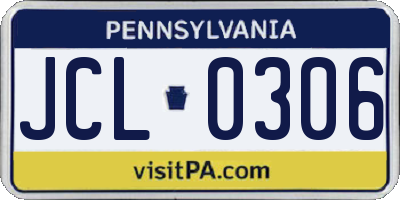 PA license plate JCL0306