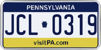 PA license plate JCL0319