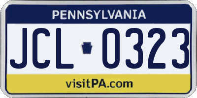 PA license plate JCL0323