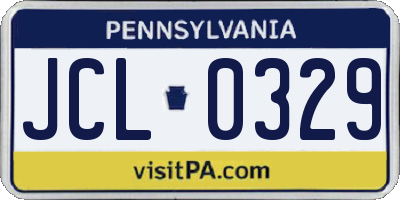 PA license plate JCL0329