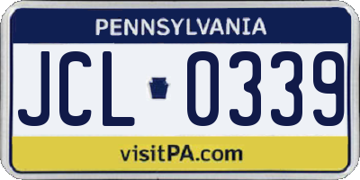 PA license plate JCL0339