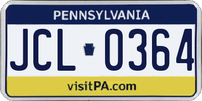 PA license plate JCL0364
