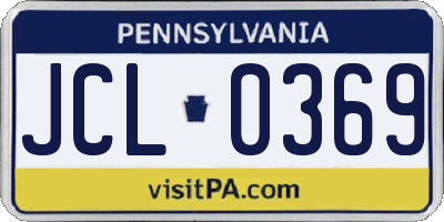 PA license plate JCL0369