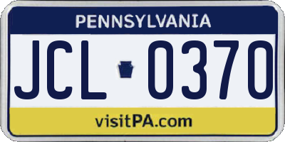 PA license plate JCL0370