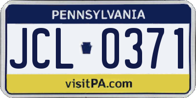 PA license plate JCL0371