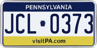 PA license plate JCL0373