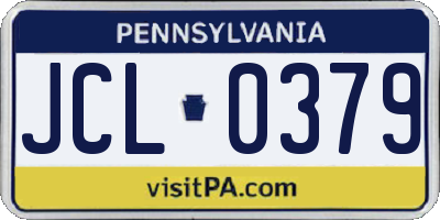 PA license plate JCL0379
