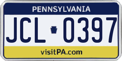 PA license plate JCL0397