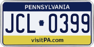 PA license plate JCL0399