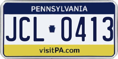 PA license plate JCL0413