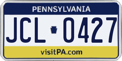 PA license plate JCL0427