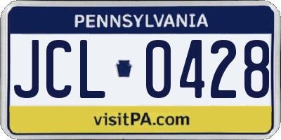 PA license plate JCL0428