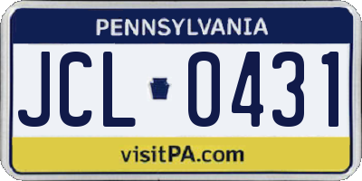 PA license plate JCL0431
