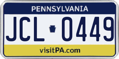 PA license plate JCL0449