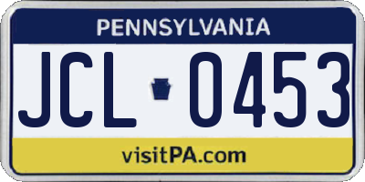 PA license plate JCL0453