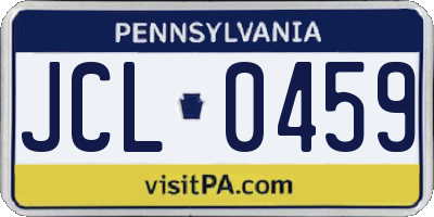 PA license plate JCL0459