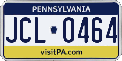 PA license plate JCL0464