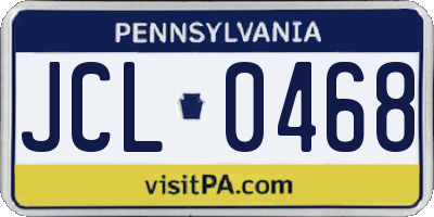 PA license plate JCL0468