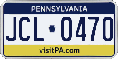 PA license plate JCL0470