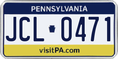PA license plate JCL0471