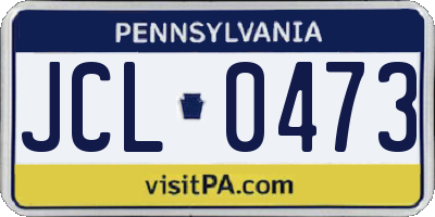 PA license plate JCL0473