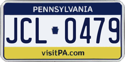 PA license plate JCL0479