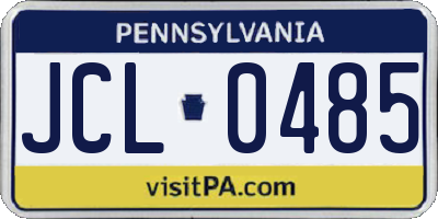 PA license plate JCL0485