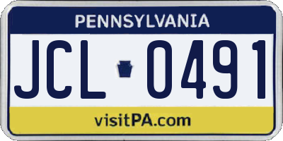 PA license plate JCL0491