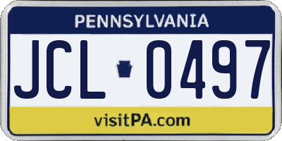 PA license plate JCL0497