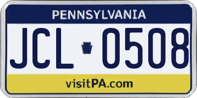 PA license plate JCL0508