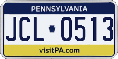 PA license plate JCL0513