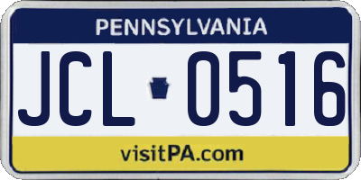 PA license plate JCL0516