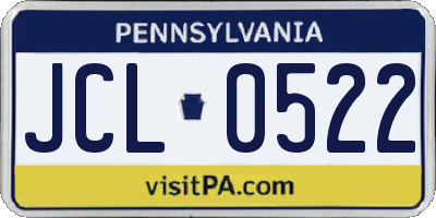 PA license plate JCL0522