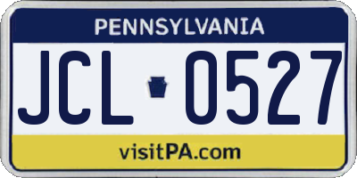 PA license plate JCL0527