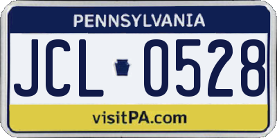 PA license plate JCL0528