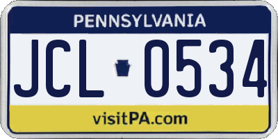 PA license plate JCL0534