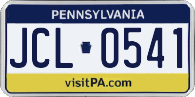 PA license plate JCL0541
