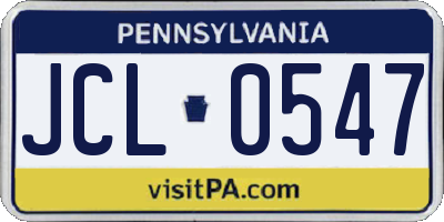 PA license plate JCL0547