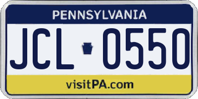 PA license plate JCL0550