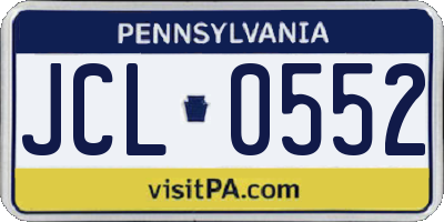 PA license plate JCL0552