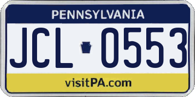 PA license plate JCL0553