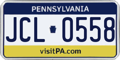 PA license plate JCL0558