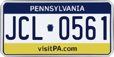 PA license plate JCL0561