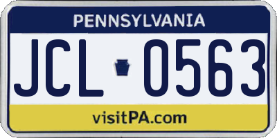 PA license plate JCL0563