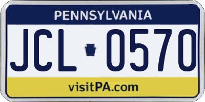 PA license plate JCL0570