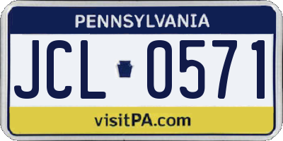 PA license plate JCL0571