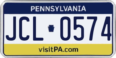 PA license plate JCL0574