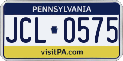 PA license plate JCL0575