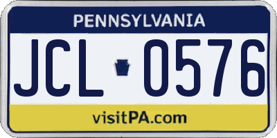 PA license plate JCL0576